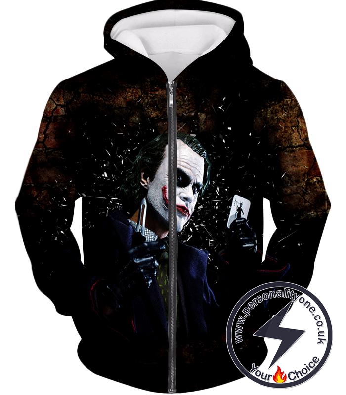 Ultimate Super Villain The Joker HD Print Zip Up Hoodie